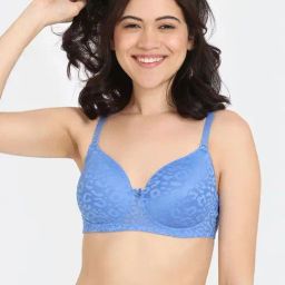 Rosaline by Zivame Blue Solid Bra-image-70