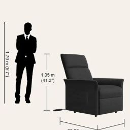 Godrej Interio Elbe Fabric Powered Recliner Finish Color - Black, Knock Down image 2
