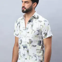Indian Needle White Regular Fit Printed Shirt-image-78