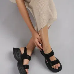 Truffle Collection Women's Black Sling Back Sandals-image-31