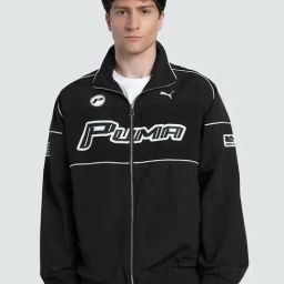 Puma Black Relaxed Fit Printed Sports Jacket-image-92