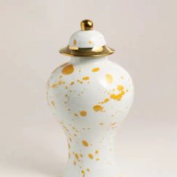 Whispering Homes Vintage Oriental White Ceramic Jar - Small-31
