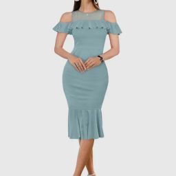 Odette Blue Bodycon Dress-image-44