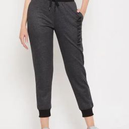 Madame M Secret Charcoal Cotton Slim Solid Track Pant-image-51