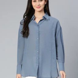 Oxolloxo Grey Cotton Regular Fit Shirt-image-70