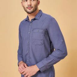 Urban Ranger by Pantaloons Blue Cotton Slim Fit Shirt-picture-45