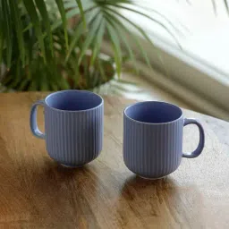 ExclusiveLane Coral Reef Purple Ceramic Mugs - Set of 2, 300 ML-picture-0
