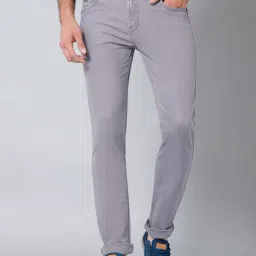Cantabil Light Grey Regular Fit Jeans-image-81