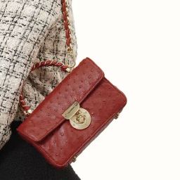 Hidesign Red Textured Small Satchel Handbag-image-33