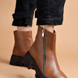 Shoetopia Women's Tan Casual Booties-image-32