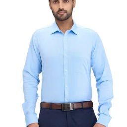 Park Avenue Blue Slim Fit Texture Shirt-picture-29