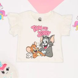 Pantaloons Junior Girls Off-White T-Shirt-image-95