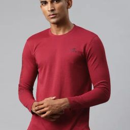 ALCIS Red Dry Tech Slim Fit Textured Sports T-Shirt-image-6