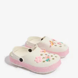 Yellow by Westside White Applique-Detailed Clog-image-22