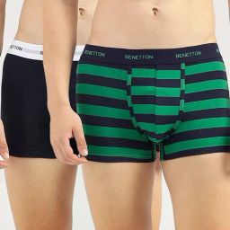 United Colors Of Benetton Green & Black Regular Fit Trunks - Pack Of 2-picture-47