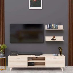 SPYDER CRAFT A5 Engineered Wood TV Entertainment Unit (Canyon Oak)-42