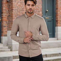 Celio Men Classic Regular Fit Button-Down Collar Solid Cotton Casual Shirt-image-86