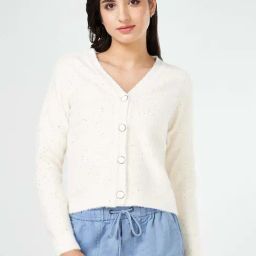 Honey by Pantaloons White Self Design Cardigan-picture-19