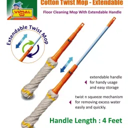 Vimal Closed Loop Cotton Twist Threads Wet Floor Cleaning Mop with Extendable Handle-17