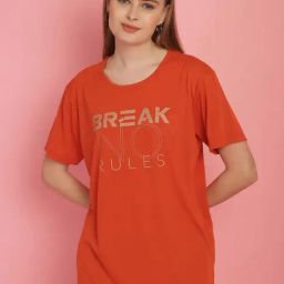 Vimal Jonney Orange Cotton Printed Sports T-Shirt-picture-11