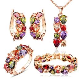 YouBella Gold Plated Stylish Latest Design Multi Color Jewellery Set-19