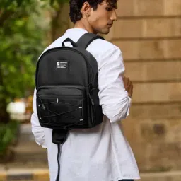 The Souled Store 10 Sleek Black Medium Laptop Backpack-image-41