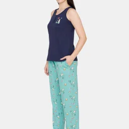 Zivame Multicolor Graphic Print Cami Top With Pyjamas image 3