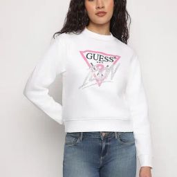 Guess White Icon Cotton Sweatshirt-image-34