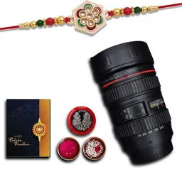 DeoDap Roli Chawal Coin Mug & Greeting Card Rakhi Gift Set-image-98
