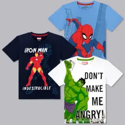Kidsville Kids Blue & White Printed T-Shirt (Pack Of 3)-picture-20