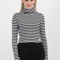 Calvin Klein Jeans Women Striped Turtle Neck Cotton Slim Fit T-Shirt-image-52
