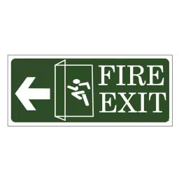 OISPL 6x12 inch Green and White ABS Fire Exit Left Arrow Signage Board, OIS-FS-009-image-79