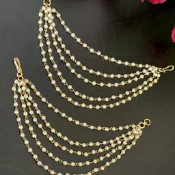 Anouk Gold Plated Pearls Beaded Layered Classic Ear Chains-22