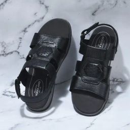 Woodland Men's Black Back Strap Sandals-17