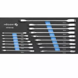 Hogert Technik 6-21 mm Combination Ratchet Spanner (Set of 16 Pcs), HT7G146-41