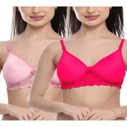 FIMS: Fashion is my Style Pink Lace Work Everyday Bras - Pack Of 2-picture-35