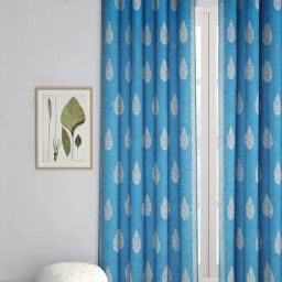 Fabindia Home Varan Blue Cotton 5 ft Window Curtain-picture-27