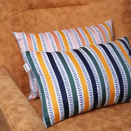 Spaces Spun Striped Multicolor Cotton Cushion Cover-picture-44