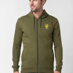 Being Human Green Regular Fit Logo Print Hooded Sweatshirt-image-51