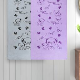 Myntra Elegant Homes Grey & Purple 2 Printed Cotton 300 GSM Bath Towel-image-69