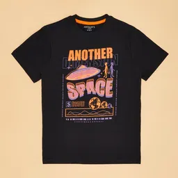 Pantaloons Junior Boys Graphic Printed Round Neck Cotton T-shirt-image-60