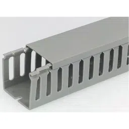 RS PRO Grey Slotted Panel Trunking Open Slot 1 m PVC, 8793753-picture-34