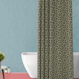 ArtzFolio Yellow & Black Printed Waterproof Shower Curtain-image-83