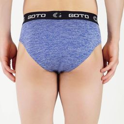 GOTO Pack Of 2 Mid-Rise Basic Briefs Melange lycra outer elastic AIR LGREY2Ps image 5