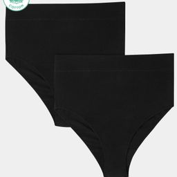 ECOMAMA Organic Cotton & Bamboo Anti Microbial Soft Over The Bump Panties Pack of 2 - Black-image-13