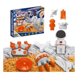 KolorFish Sand Toys for Toddlers Space Play Sand Kit Includes 500g Sand 8 Space Sand Molds Tray 5 Modeling Tools and Accessories for Boys and Girls- Multicolor-picture-10