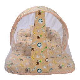 Toddylon New Born Baby Bedding Set Mattress with Mosquito Net and Pillow - Orange-7
