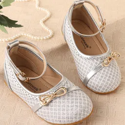 Cute Walk by Babyhug Ballerina with Buckle Closure  & Bow Applique-  Silver-picture-47