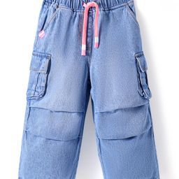 Little Kangaroos  100% Cotton Denim Full Length Washed Jeans - Light Blue-picture-10