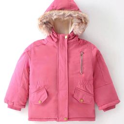 Kookie Kids Full Sleeves Padded Hooded Solid Colour Jacket - Pink-picture-15